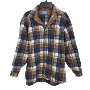 Vintage Pendleton 100% Virgin Wool Button Up Shirt Youth Boys XL Plaid USA Made